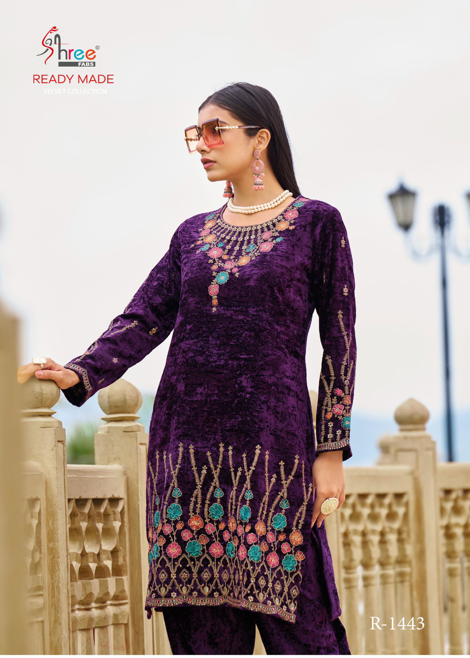 R 1443 By Shree Velvet Designer Pakistani Top With Bottom Wholesale Shop In Surat